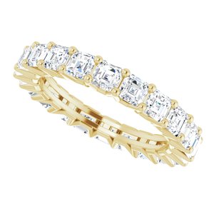 14K Yellow 3 mm Asscher Eternity Band Mounting