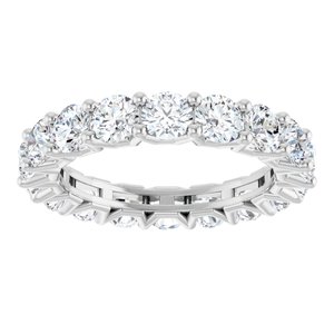 Platinum 3.8 mm Round Eternity Band Mounting