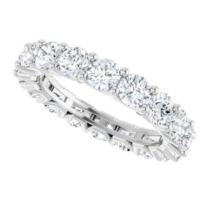 14K White 3.8 mm Round Eternity Band Mounting