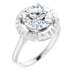 Platinum 9 mm Round Solitaire Engagement Ring Mounting