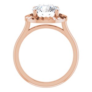 14K Rose 9 mm Round Solitaire Engagement Ring Mounting