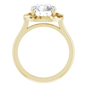 14K Yellow 9 mm Round Solitaire Engagement Ring Mounting