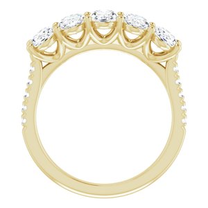 14K Yellow 6x4 mm Oval Anniversary Band Mounting