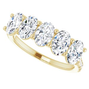 14K Yellow 6x4 mm Oval Anniversary Band Mounting