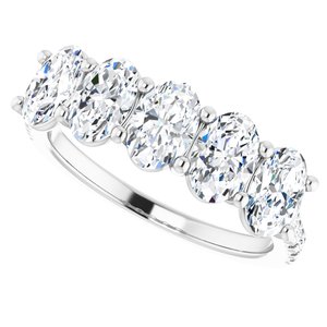 Platinum 6x4 mm Oval Anniversary Band Mounting