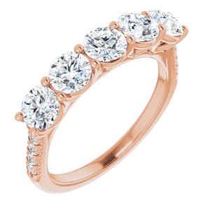 14K Rose 4.4 mm Round Anniversary Band Mounting