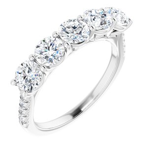 Platinum 4.4 mm Round Anniversary Band Mounting