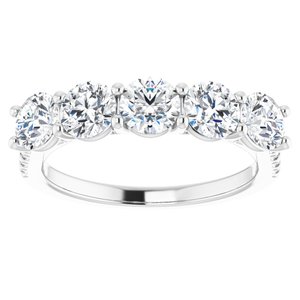 Platinum 4.4 mm Round Anniversary Band Mounting