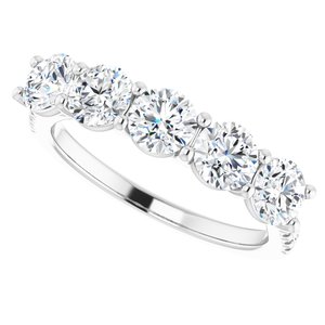 14K White 4.4 mm Round Anniversary Band Mounting