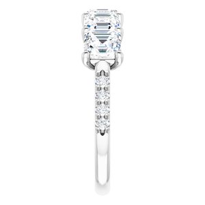 Platinum 5 mm Asscher Anniversary Band Mounting