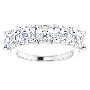 Platinum 5 mm Asscher Anniversary Band Mounting