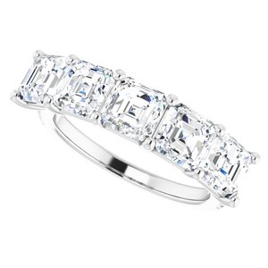 Platinum 5 mm Asscher Anniversary Band Mounting