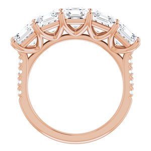 14K Rose 5 mm Asscher Anniversary Band Mounting