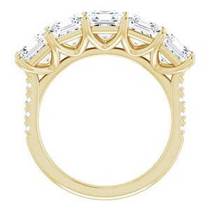 14K Yellow 5 mm Asscher Anniversary Band Mounting