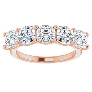 14K Rose 5 mm Cushion Anniversary Band Mounting