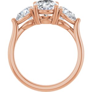 14K Rose 9x7 mm Oval Engagement Ring Mounting