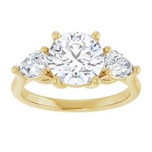 14K Yellow 8 mm Round Engagement Ring Mounting