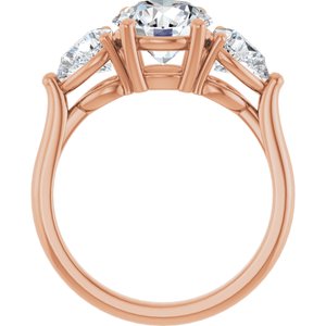 14K Rose 8 mm Round Engagement Ring Mounting