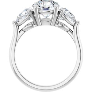 Platinum 8 mm Round Engagement Ring Mounting