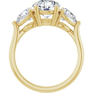 14K Yellow 8 mm Round Engagement Ring Mounting