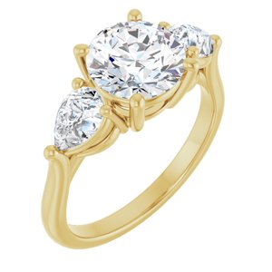 14K Yellow 8 mm Round Engagement Ring Mounting