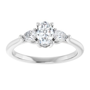 Platinum 6x4 mm Oval Engagement Ring Mounting