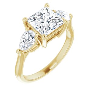 14K Yellow 7 mm Square Engagement Ring Mounting