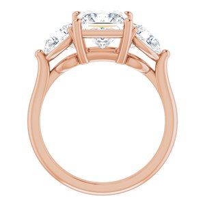 14K Rose 7 mm Square Engagement Ring Mounting