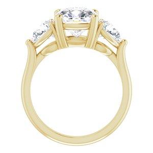 14K Yellow 8 mm Cushion Engagement Ring Mounting