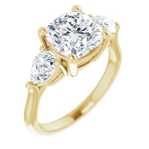 14K Yellow 8 mm Cushion Engagement Ring Mounting