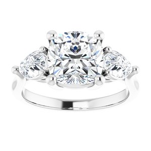 Platinum 8 mm Cushion Engagement Ring Mounting