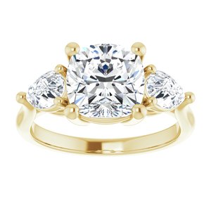 14K Yellow 8 mm Cushion Engagement Ring Mounting