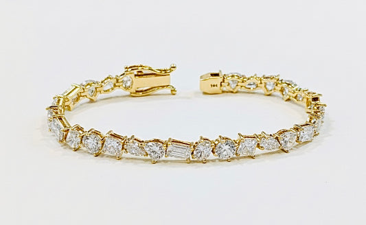 Harmony Cut Mixed Shape Lab Diamond Tennis Bracelet