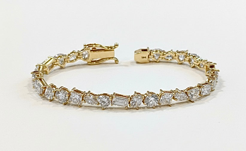 Harmony Cut Mixed Shape Lab Diamond Tennis Bracelet