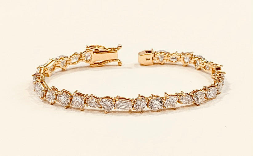 Harmony Cut Mixed Shape Lab Diamond Tennis Bracelet