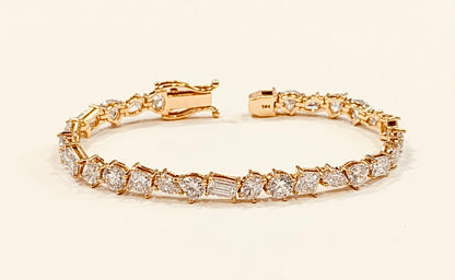 Harmony Cut Mixed Shape Lab Diamond Tennis Bracelet