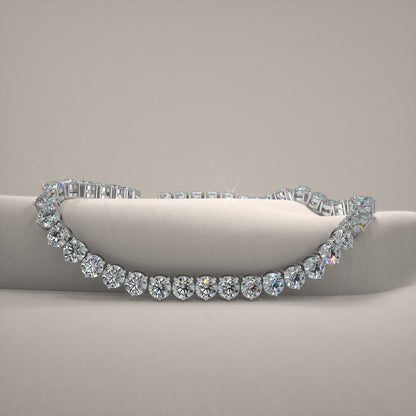 3 Prong Riviera Diamond Tennis Necklace