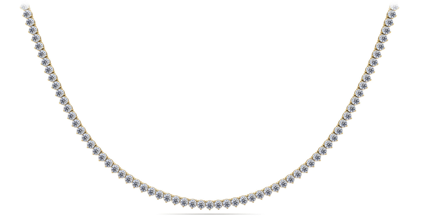 3 Prong Riviera Diamond Tennis Necklace