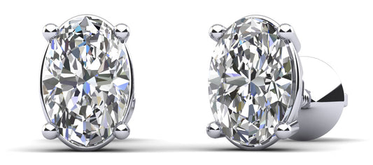 Oval-Shaped Lab Diamond Stud Earrings