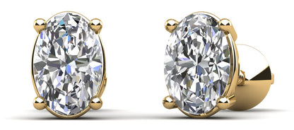 Oval-Shaped Lab Diamond Stud Earrings