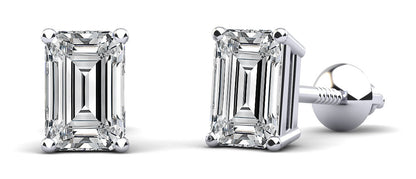 Emerald Cut Lab Diamond Studs