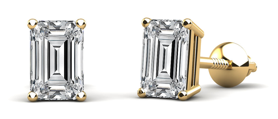 Emerald Cut Lab Diamond Studs