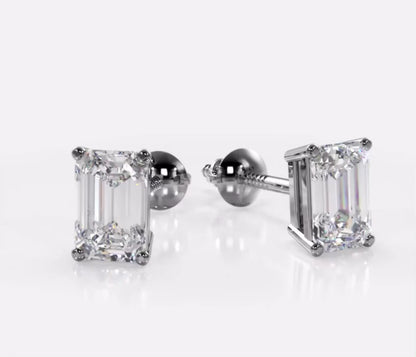 Emerald Cut Lab Diamond Studs