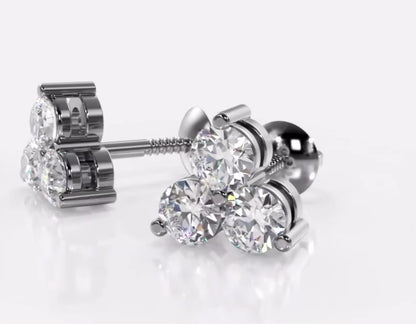 Three Stone Lab Diamond Studs