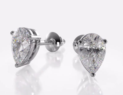 Pear Shape Lab Diamond Studs