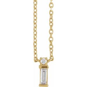 14K Yellow .07 CTW Natural Diamond Bar 18" Necklace