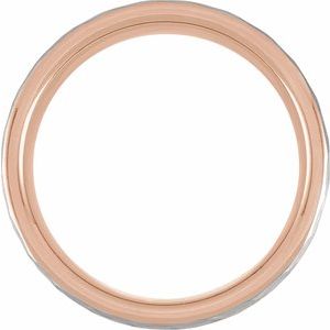 18K Rose Gold PVD Tungsten 8 mm Size 10 Grooved Band