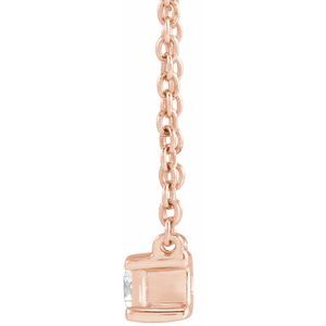 14K Rose 1/3 CT Lab-Grown Diamond 16-18" Necklace