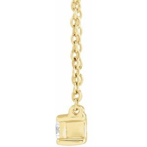 14K Yellow 1/3 CT Lab-Grown Diamond 16-18" Necklace