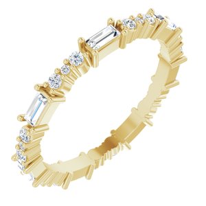 14K Yellow 1/2 CTW Natural Diamond Eternity Band Size 7